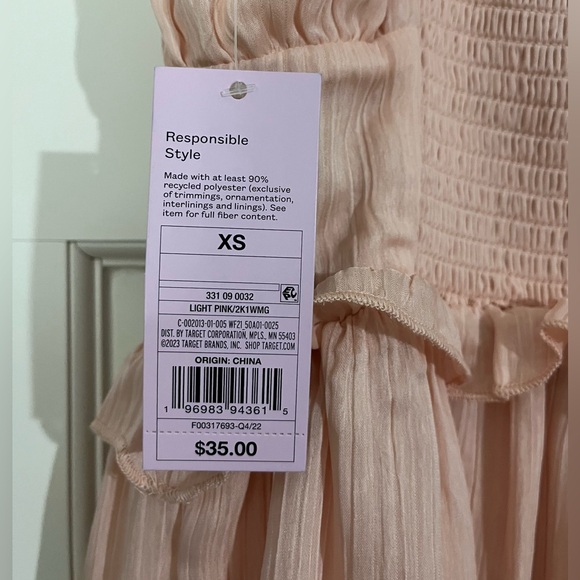 🩰 Wild Fable Light Pink Tiered Mini Dress - Picture 5 of 6